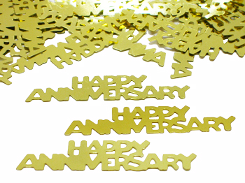 Gold Happy Anniversary Confetti